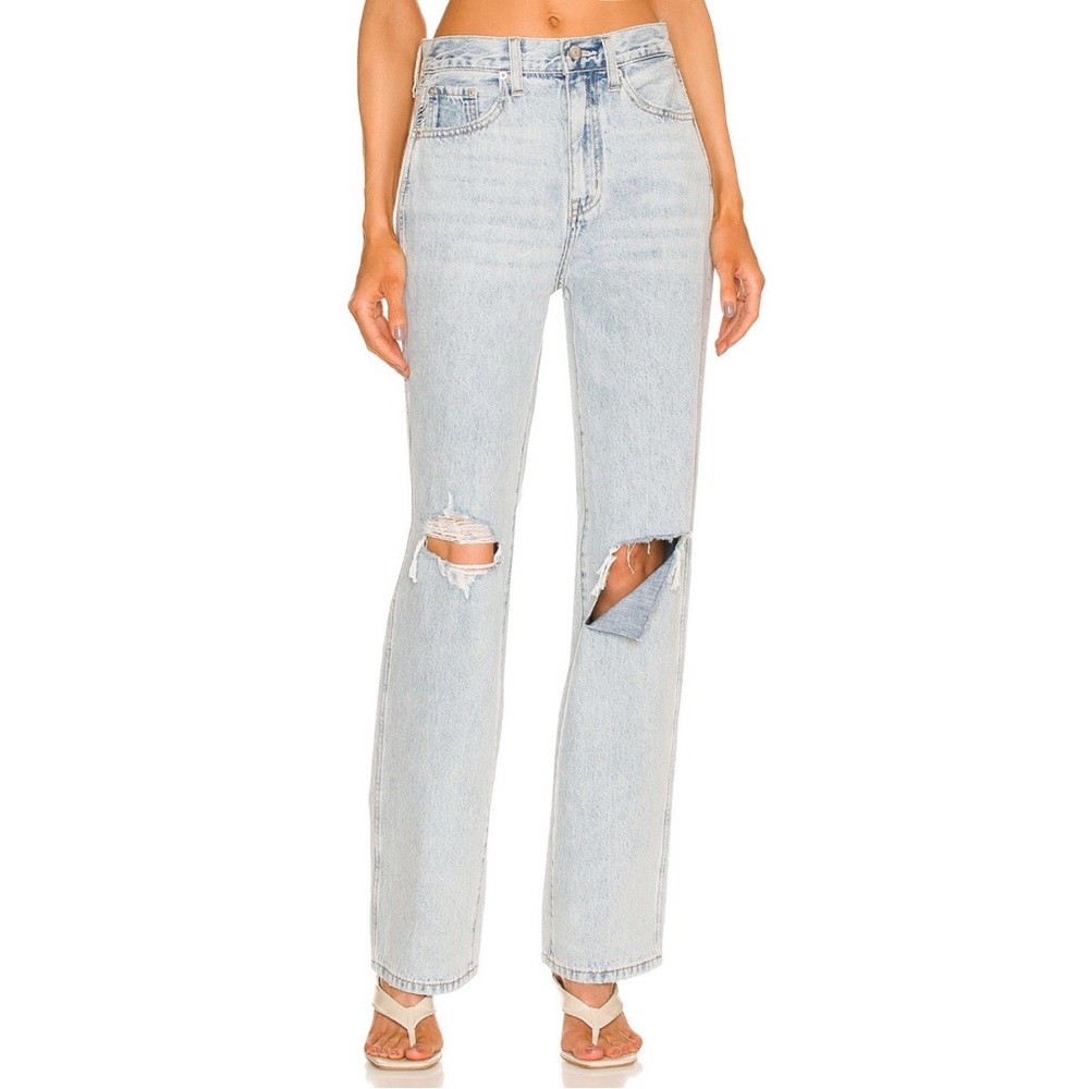 Pistola Cassie Super High rise Straight Leg in Moonlight Distressed